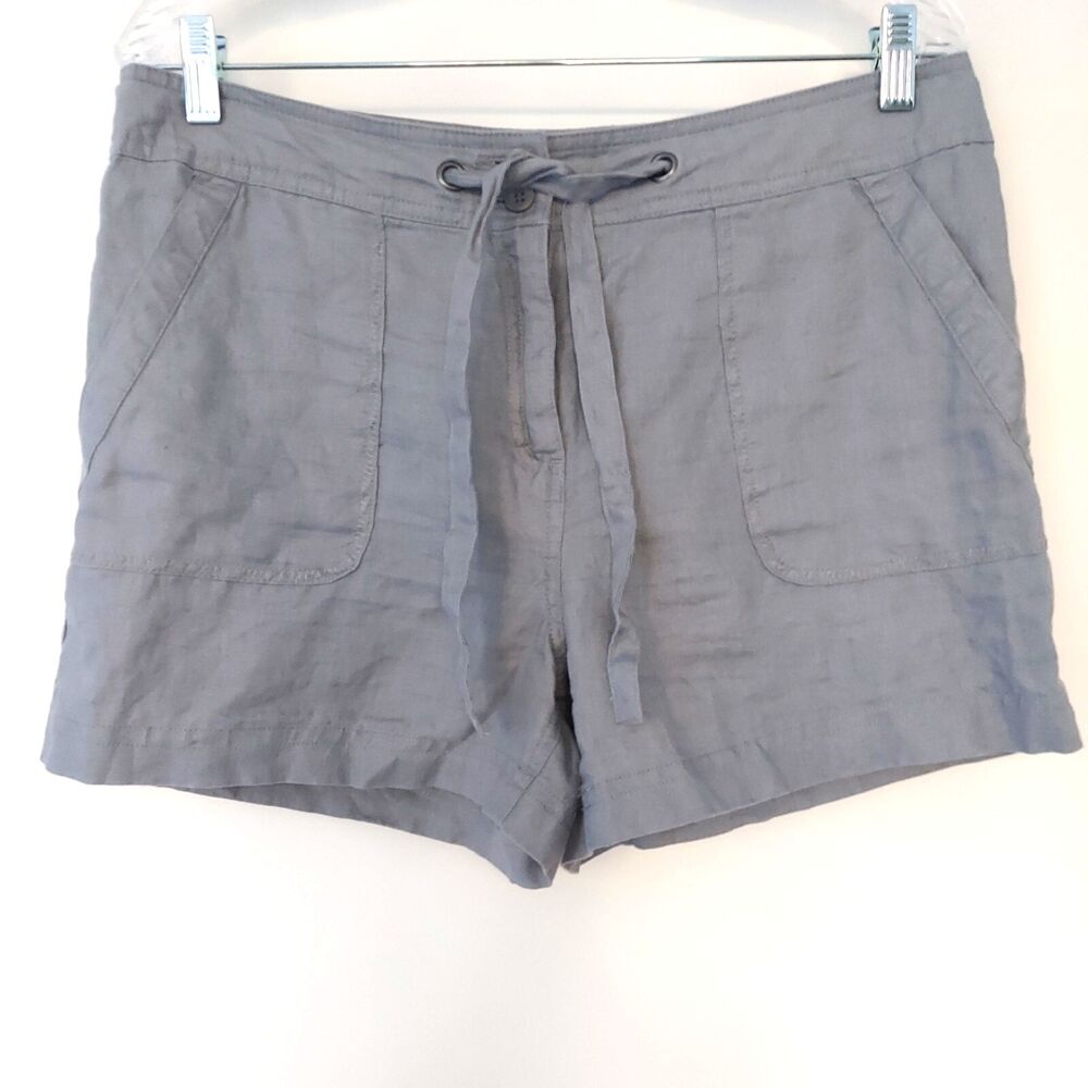 St. Tropez Linen Shorts Size 10 Gray 3" Inseam